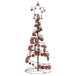 Cono Luminoso Albero Natale Palline 80 LED Bianco Caldo 120 cm