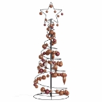 Cono Luminoso Albero Natale Palline 80 LED Bianco Caldo 120 cm