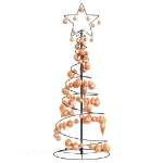 Cono Luminoso Albero Natale Palline 80 LED Bianco Caldo 120 cm