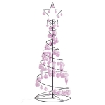 Cono Luminoso Albero Natale Palline 80 LED Bianco Caldo 120 cm