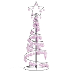 Cono Luminoso Albero Natale Palline 80 LED Bianco Caldo 120 cm