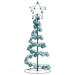 Cono Luminoso Albero Natale Palline 80 LED Bianco Caldo 120 cm