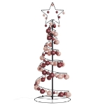 Cono Luminoso Albero Natale Palline 80 LED Bianco Caldo 120 cm