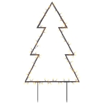 Decorazione Luminosa Natalizia con Picchetti Albero 80LED 60cm