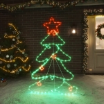 Figura Albero di Natale con 144 LED 88x56 cm