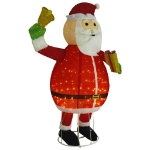 Figura Decorativa Babbo Natale con LED Tessuto Lusso 180 cm