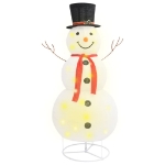 Figura Natalizia Pupazzo di Neve a LED Tessuto Pregiato 180 cm