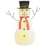 Figura Natalizia Pupazzo di Neve a LED Tessuto Pregiato 90 cm