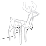 Figure Natale Renne Teste Mobili 2 pz Bianco Freddo 76x42x87 cm