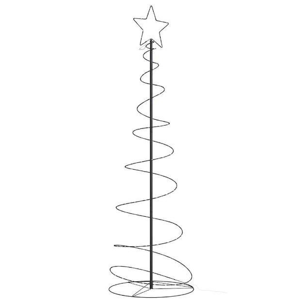 Illuminazione Albero di Natale a Cono 120LED Bianco Caldo 180cm