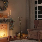 Illuminazione Albero di Natale a Cono 80 LED Bianco Caldo 120cm