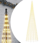 Luce Albero di Natale su Pennone 3000LED Bianco Caldo 800cm