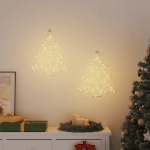 Luci di Natale Albero di Silhouette 2 pz 50 LED Bianco Caldo