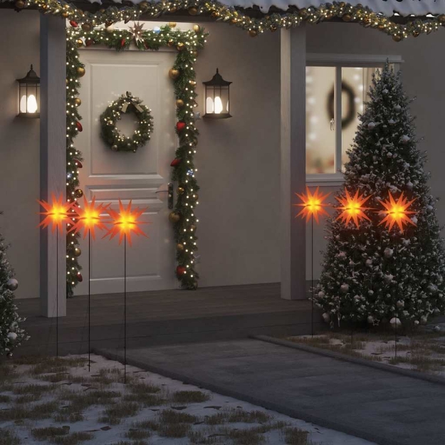 Luci di Natale con Picchi e LED 3 pz Pieghevoli Rosse 35 cm