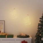 Luci di Natale Pupazzo Neve Silhouette 2 pz 35 LED Bianco Caldo