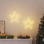 Luci di Natale Stella Silhouette 2 pz 50 LED Bianco Caldo