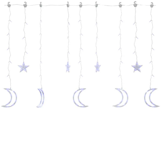 Luci Fatate Stella e Luna con Telecomando 345 LED Blu