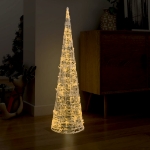 Piramide Decorativa Cono di Luce LED Acrilico Bianco Caldo 120cm