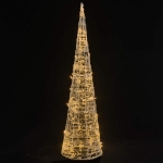 Piramide Decorativa Cono di Luce LED Acrilico Bianco Caldo 120cm