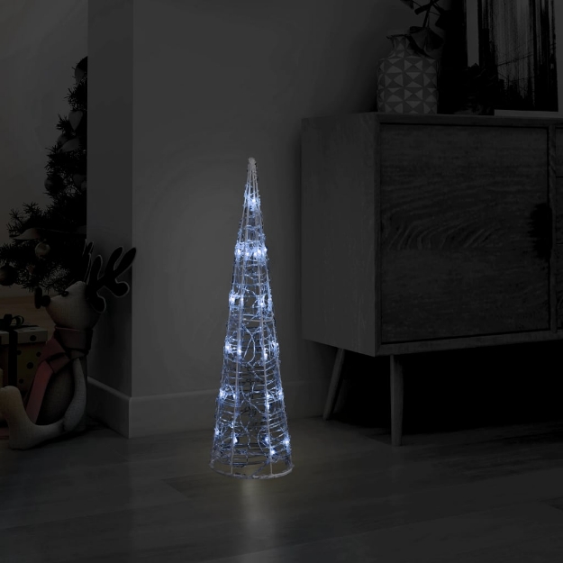 Piramide Decorativa Cono Luce LED Acrilico Bianco Freddo 60cm