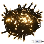 Set Natale con 61 Palline Punta e 150 Luci LED Oro e Bronzo