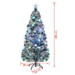 Albero di Natale Preilluminato con Supporto 180 cm Fibra Ottica