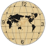 Orologio a Parete Giallo e Nero Ø50 cm in Legno Multistrato