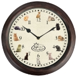 Esschert Design Orologio con Decorazioni e Suoni a Tema Gatto