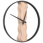 Orologio a Parete Marrone Ø35 cm in Ferro e Legno di Quercia