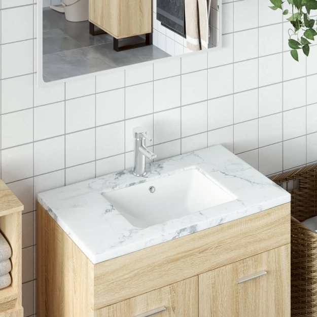 Lavandino da Bagno Bianco 52x38,5x19,5 cm Rettangolare Ceramica