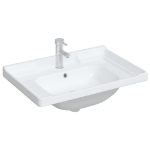 Lavandino da Bagno Bianco 71x48x23 cm Rettangolare in Ceramica