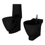 Set Toilette e Bidè in Ceramica Nero