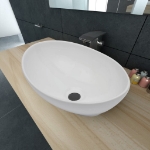 Lavello in Ceramica di Lusso Bianco Ovale 40 x 33 cm