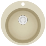 Lavello da Cucina in Granito Vasca Singola Tonda Beige