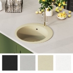 Lavello da Cucina in Granito Vasca Singola Tonda Beige