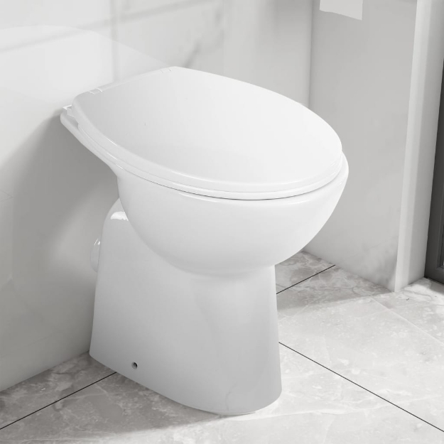 WC Sospeso con Design Senza Bordi 7 cm Più Alto Ceramica Bianca