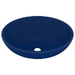 Lavandino Lusso Ovale Blu Scuro Opaco 40x33 cm in Ceramica