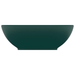 Lavandino Lusso Ovale Verde Scuro Opaco 40x33 cm in Ceramica