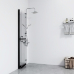 Parete per Doccia Walk-in Pieghevole in Vetro ESG 80x190 cm