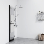 Parete per Doccia Walk-in Pieghevole in Vetro ESG 90x190 cm