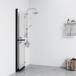 Parete per Doccia Walk-in Pieghevole in Vetro ESG 100x190 cm