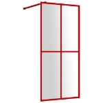 Parete per Doccia Walk-in Vetro Trasparente ESG 80x195 cm Rossa