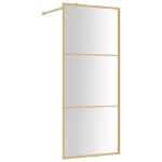 Parete per Doccia Walk-in Vetro Trasparente ESG 80x195 cm Oro