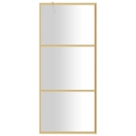 Parete per Doccia Walk-in Vetro Trasparente ESG 80x195 cm Oro