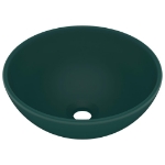 Lavandino Lusso Rotondo Verde Scuro Opaco 32,5x14 cm Ceramica