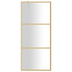 Parete per Doccia Walk-in Vetro Trasparente ESG 90x195 cm Oro