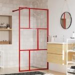 Parete per Doccia Walk-in Vetro Trasparente ESG 100x195cm Rossa