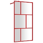 Parete per Doccia Walk-in Vetro Trasparente ESG 100x195cm Rossa