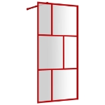 Parete per Doccia Walk-in Vetro Trasparente ESG 90x195 cm Rossa