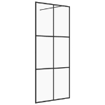 Parete per Doccia Walk-in Vetro Trasparente ESG Nera 100x195 cm